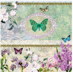 Салфетка для декупажа 12508320 25 x 25 cm BUTTERFLY MEDAILLON  ― VIP Office HobbyART