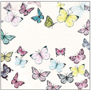 Салфетка для декупажа 12510000 25 x 25 cm Butterfly white ― VIP Office HobbyART