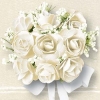 Napkin - 33 x 33 cm White Roses