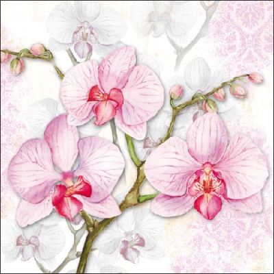 Салфетка для декупажа 13307700 33 x 33 cm ORCHIDS LILAC ― VIP Office HobbyART