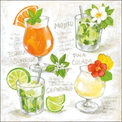 Napkin 13308345 33 x 33 cm Four Cocktails ― VIP Office HobbyART