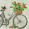 Napkin 13308975 - 33 x 33 cm Robin On Bike