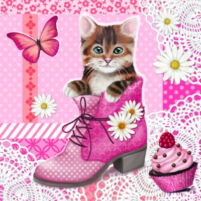 Salvrätik 13309035 - 33 x 33 cm Cat In Shoe ― VIP Office HobbyART