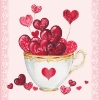 Салфетка для декупажа 13309325 33 x 33 cm Cup of Hearts