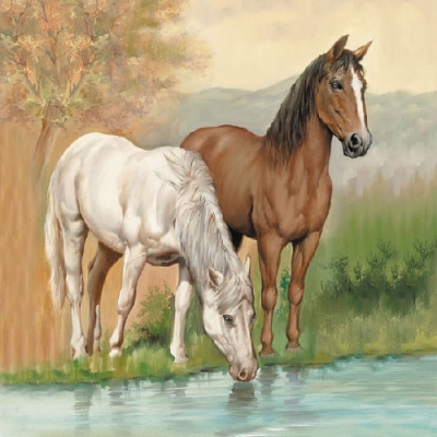 Салфетка для декупажа 13309345 33 x 33 cm Horses ― VIP Office HobbyART