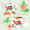 Napkin 13309385 33 x 33 cm Tea Party