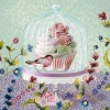 Napkin 13309725 33 x 33 cm Cupcake in Glass