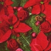 Салфетка для декупажа - 33 x 33 cm Poinsettia with Fir