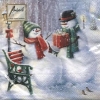 Салфетка для декупажа - 33 x 33 cm SNOWMAN SURPRISE