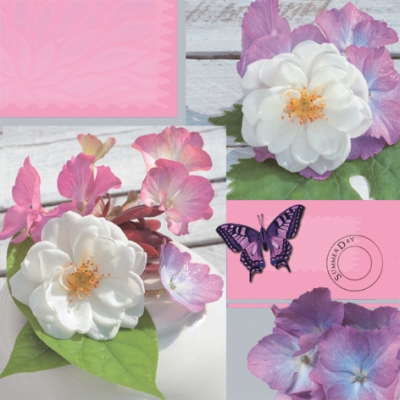 Salvrätik - 33 x 33 cm Bright Summer Day rose