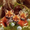 Салфетка для декупажа - 33 x 33 cm Little Foxes
