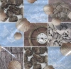 Salvrätik - 33 x 33 cm Collage di Conchiglie blue