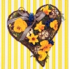 Салфетка для декупажа 389014 33 x 33 cm Eater Heart yellow