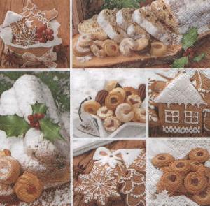 Salvrätikud - Салфетка для декупажа - 33 x 33 cm Stollen and Cookies