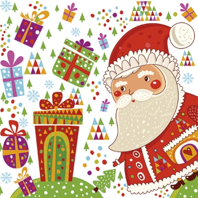 Napkin SDL-071400 33 x 33 cm Santa with Gifts ― VIP Office HobbyART