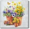 Napkin SDL-076600 33 x 33 cm Pansies in a Pot