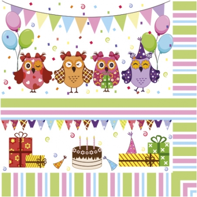 Salvrätik SDL-490000 33 x 33 cm SWEET OWLS ― VIP Office HobbyART