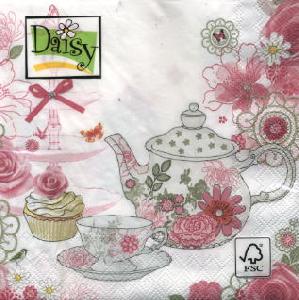 Salvrätik - Салфетка для декупажа - 33 x 33 cm Tea and Cupcake