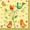 Napkin SDWI-002101 33 x 33 cm Flower withe birds