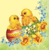 Napkin SDWL-001101 33 x 33 cm two easter chicken