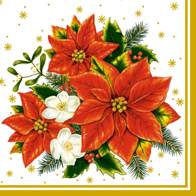 Salvrätik SLGW-001304 33 x 33 cm Poinsettia white ― VIP Office HobbyART