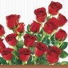 Napkin SLOG-005801 33 x 33 cm Bunch of red roses