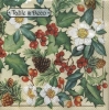 Салфетка для декупажа - 33 x 33 cm WINTER FLORA cream