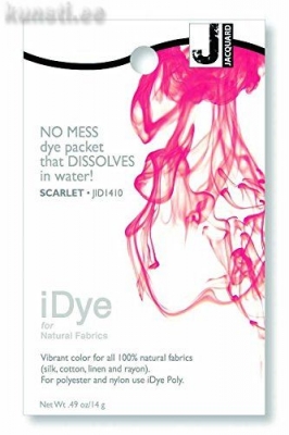 Краситель для 100% натуральных тканей Jacquard iDye Fabric Dye-1410 14 gr-Scarlet ― VIP Office HobbyART