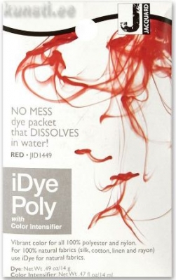 Краситель для полиэстра и нейлона Jacquard IDYE-1449 iDye Poly, 14 gr, красный ― VIP Office HobbyART