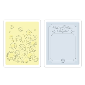 Sizzix Textured impres. embossing 2pk vintage button ― VIP Office HobbyART