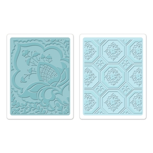 Sizzix Textured impres. embossing 2pk free spirit florals ― VIP Office HobbyART