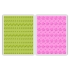 Sizzix Textured impres. embossing 2pk dots zig zags flowers