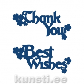Lõikenoad Tattered Lace ACD060 'Best Wishes' and 'Thank you' dies ― VIP Office HobbyART