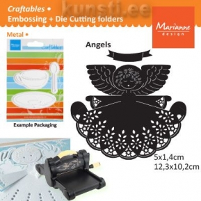 Die Marianne Design Craftables CR1233 angel with banner  ― VIP Office HobbyART