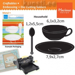 Marianne Design Craftables CR1238 tea cup with spoon  ― VIP Office HobbyART