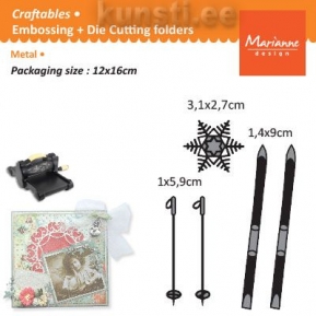 Die Marianne Design Craftables CR1252 skis and snowflake ― VIP Office HobbyART