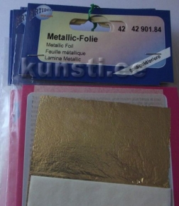 Booklet gold leaft imitation 14x7cm 25tk, gold ― VIP Office HobbyART