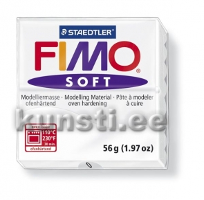 8020-0 Fimo soft, 56гр, белый ― VIP Office HobbyART