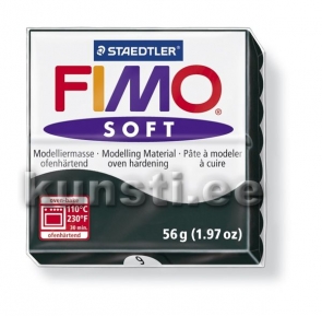 8020-9 Fimo soft, 56гр, чёрный ― VIP Office HobbyART