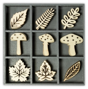 Wooden ornaments 10,5x10,5cm 45tk ― VIP Office HobbyART