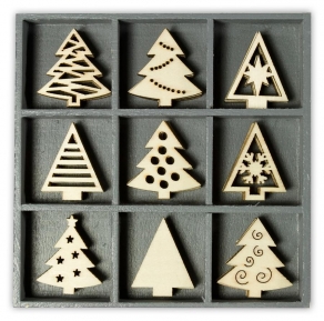 Wooden ornaments 10,5x10,5cm 45pcs ― VIP Office HobbyART