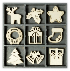 Wooden ornaments 10,5x10,5cm 45pcs ― VIP Office HobbyART