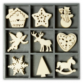 Wooden ornaments 10,5x10,5cm 45pcs ― VIP Office HobbyART