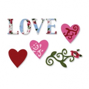 Sizzix Sizzlits die set 3pk love set ― VIP Office HobbyART