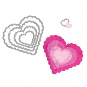 Sizzix Framelits Die set 5pk scallop hearts ― VIP Office HobbyART