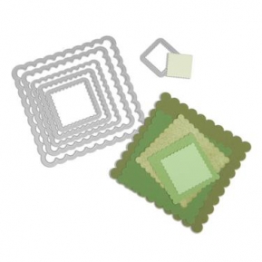 Framelits Die Set squares scallop, Sizzix 657566 ― VIP Office HobbyART