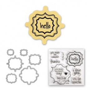 Framelits Die Set w/stamp lab fancy 2, Sizzix 657582 ― VIP Office HobbyART