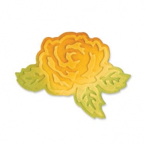 Embosslits Die - Flower w/Leaves by BasicGrey, Sizzix 657705 ― VIP Office HobbyART