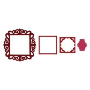 Framelits Die Set 4PK - Frame, Fancy Square by Rachael Brigh, Sizzix 657903 ― VIP Office HobbyART