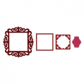 Lõikenoad Framelits Die Set 4PK - Frame, Fancy Square by Rachael Brigh, Sizzix 657903 ― VIP Office HobbyART